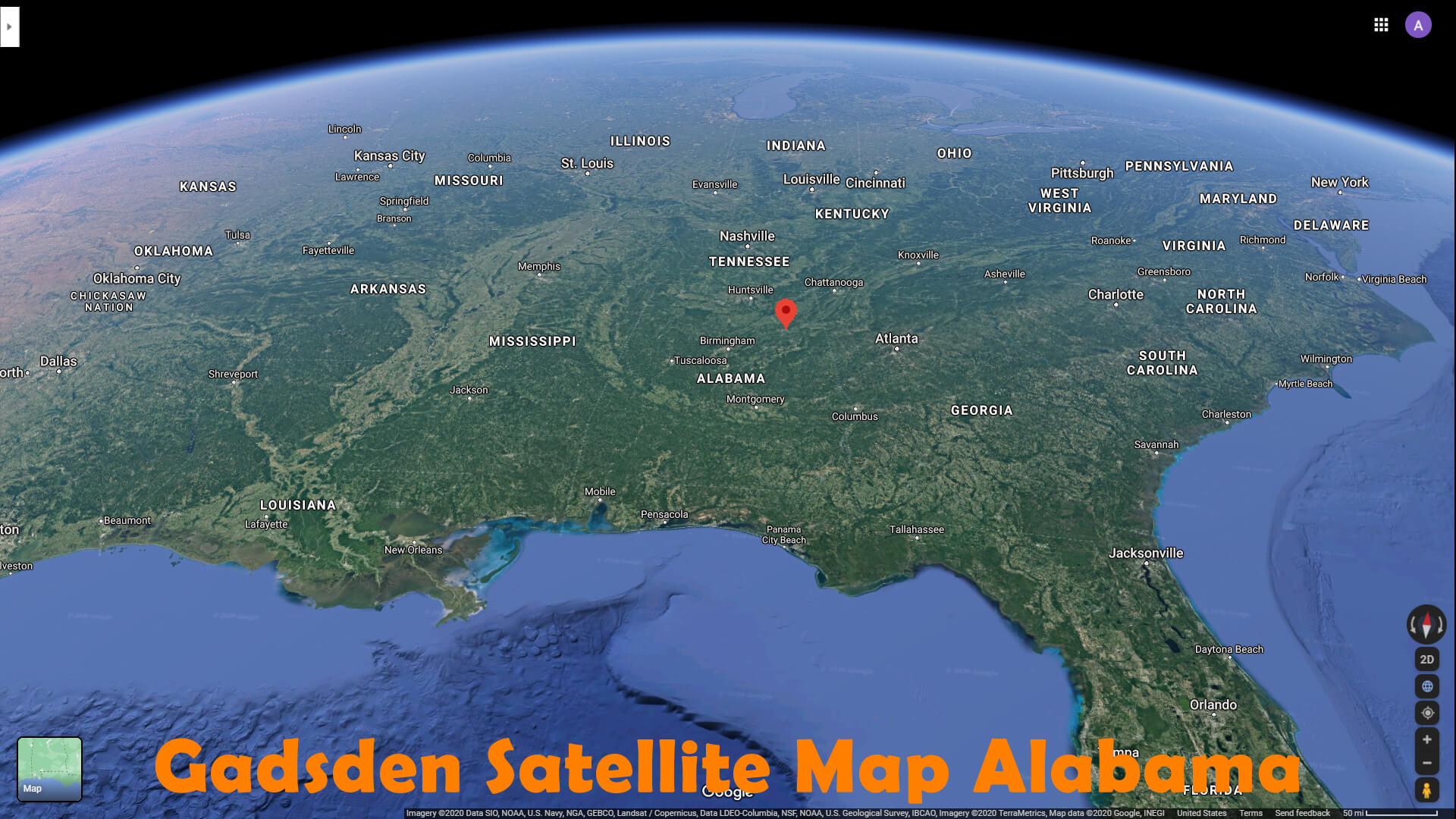 Gadsden Satellite Map Alabama